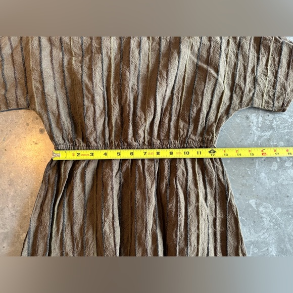 SOLD- Orange Creek Cotton/Linen Blend Textured Striped Dress Size S - Picture 10 of 12